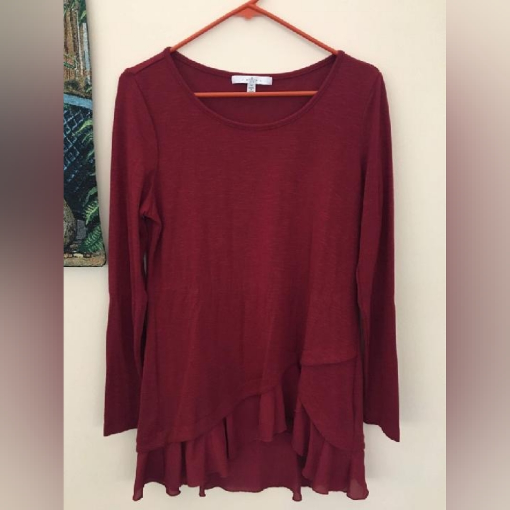 Maroon blouse top